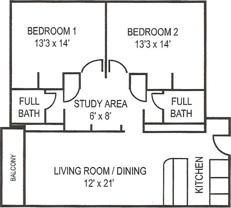 Collegian_2BR_SM Floorplan