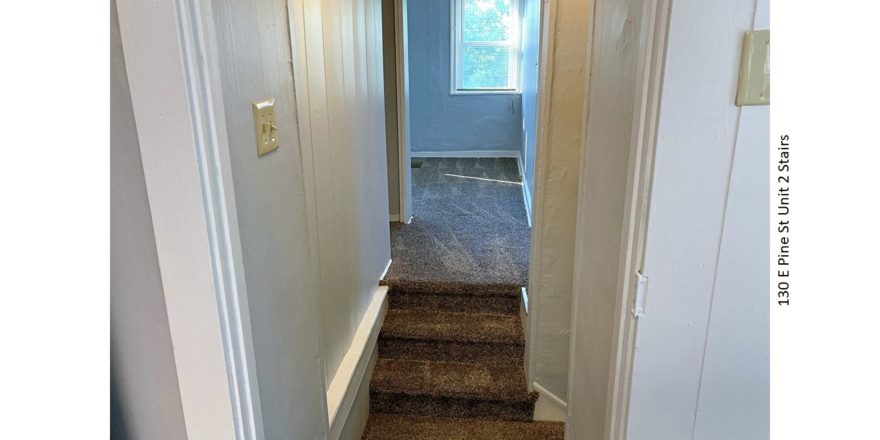 Carpeted stairs