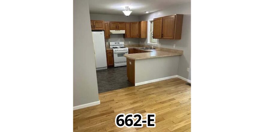 a picture of a kitchen and a living room