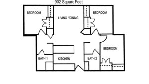 the floor plan for a two bedroom apartment